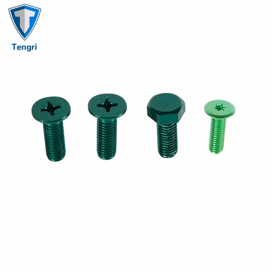 Alumínio anodizado 7075 Fixadores Oco Rebite Cabeça chata Parafusos sextavados Porca sextavada Arruelas planas Parafuso de polegar Parafuso Allen para indústria química em estoque